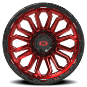 Vision 405 20x10 -25 8x170mm 125.2mm Gloss Red Black Lip