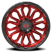 Vision 405 20x9 -12 8x170mm 125.2mm Gloss Red Black Lip