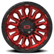 Vision 405 17x9 +12 8x165.1mm 125.2mm Gloss Red Black Lip