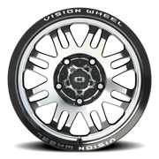 Vision 409 17x8.5 +0 5x150mm 110mm Gloss Black Machined Face