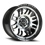 Vision 409 17x9.5 -18 5x127mm 78.1mm Gloss Black Machined Face