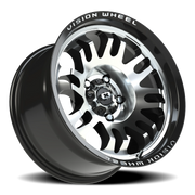Vision 409 17x9.5 -18 5x127mm 78.1mm Gloss Black Machined Face