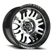 Vision 409 18x9.5 -18 5x127mm 78.1mm Gloss Black Machined Face