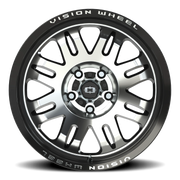Vision 409 18x9.5 -18 5x127mm 78.1mm Gloss Black Machined Face