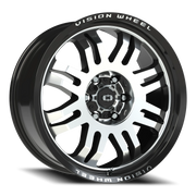 Vision 409 20x9 +12 6x135mm 87.1mm Gloss Black Machined Face