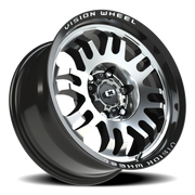 Vision 409 17x8.5 +0 6x139.7mm 110mm Gloss Black Machined Face