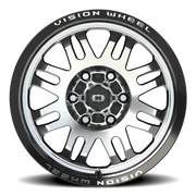 Vision 409 17x8.5 +0 6x139.7mm 110mm Gloss Black Machined Face