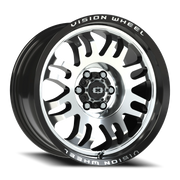 Vision 409 17x8.5 +0 6x114.3mm 71.5mm Gloss Black Machined Face