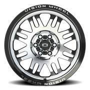 Vision 409 17x8.5 +0 6x114.3mm 71.5mm Gloss Black Machined Face