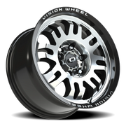 Vision 409 17x9 +12 6x135mm 87.1mm Gloss Black Machined Face