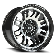 Vision 409 17x9.5 -18 6x139.7mm 110mm Gloss Black Machined Face