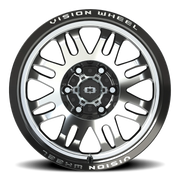 Vision 409 17x9.5 -18 6x139.7mm 110mm Gloss Black Machined Face