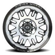 Vision 409 17x9 +12 6x120mm 67.1mm Gloss Black Machined Face
