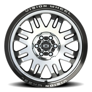 Vision 409 18x8.5 +0 6x114.3mm 71.5mm Gloss Black Machined Face