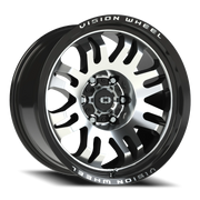 Vision 409 18x9.5 -18 6x139.7mm 110mm Gloss Black Machined Face