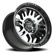 Vision 409 18x9.5 -18 6x139.7mm 110mm Gloss Black Machined Face