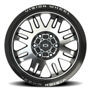 Vision 409 18x9.5 -18 6x139.7mm 110mm Gloss Black Machined Face