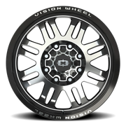Vision 409 20x9.5 +12 8x170mm 125.1mm Gloss Black Machined Face