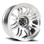 Vision 409 20x9.5 -18 5x127mm 78.1mm Machined Silver Black Center Cap-Milled Machined Cap