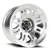 Vision 409 18x9.5 -18 5x127mm 78.1mm Machined Silver Black Center Cap-Milled Machined Cap