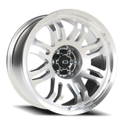 Vision 409 20x9.5 -18 6x139.7mm 110mm Machined Silver Black Center Cap-Milled Machined Cap