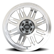 Vision 409 20x9.5 -18 6x139.7mm 110mm Machined Silver Black Center Cap-Milled Machined Cap