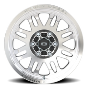 Vision 409 17x8.5 +0 6x139.7mm 110mm Machined Silver Black Center Cap-Milled Machined Cap