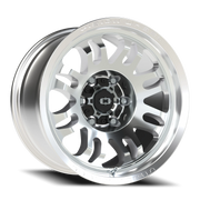 Vision 409 17x9.5 -18 6x139.7mm 110mm Machined Silver Black Center Cap-Milled Machined Cap
