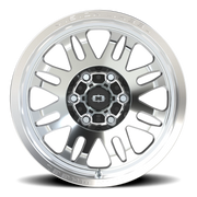 Vision 409 17x9.5 -18 6x139.7mm 110mm Machined Silver Black Center Cap-Milled Machined Cap