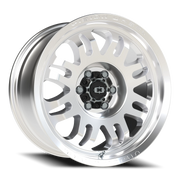 Vision 409 17x9 +12 6x114.3mm 71.5mm Machined Silver Black Center Cap-Milled Machined Cap