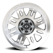 Vision 409 18x9.5 -18 6x139.7mm 110mm Machined Silver Black Center Cap-Milled Machined Cap