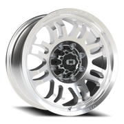 Vision 409 20x9.5 +12 8x165.1mm 125.1mm Machined Silver Black Center Cap-Milled Machined Cap
