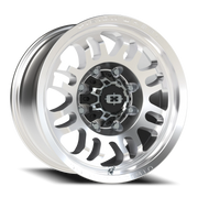Vision 409 18x9 -12 8x165.1mm 125.1mm Machined Silver Black Center Cap-Milled Machined Cap