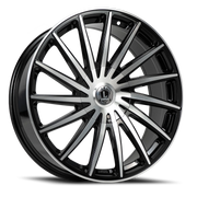 Luxxx Alloys 40 20x8.5 +35 5x114.3mm 73.1mm Gloss Black Machined Face
