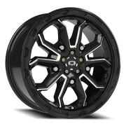 Vision 410 17x7.5 +45 5x160mm 65.1mm Gloss Black Milled Spoke