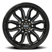 Vision 410 17x7.5 +45 6x130mm 84mm Gloss Black Milled Spoke