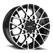 Vision 474 18x8 +38 5x114.3mm 73.1mm Gloss Black Machined Face