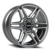 Vision 476 20x9 +30 6x132mm 74.5mm Gunmetal Machined Face