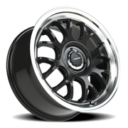 Vision 478 17x8 +38 5x100mm 73.1mm Gloss Black Brushed Lip