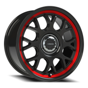 Vision 478 16x8 +38 5x107.95mm 73.1mm Gloss Black Red Tint Brushed Lip