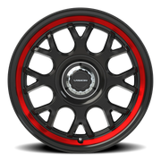 Vision 478 16x8 +38 5x107.95mm 73.1mm Gloss Black Red Tint Brushed Lip
