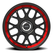 Vision 478 17x8 +38 5x114.3mm 73.1mm Gloss Black Red Tint Brushed Lip