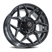 4PLAY 4P06 20x9 +0 8x180mm 124.9mm Gloss Black Brushed Face-Tinted Clear