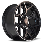 4PLAY 4P06 20x10 -18 5x127mm 87.1mm Gloss Black Brushed Face-Tinted Clear