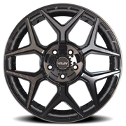 4PLAY 4P06 22x12 -44 5x127mm 87.1mm Gloss Black Brushed Face-Tinted Clear