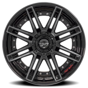 4PLAY 4P08 22x10 -18 6x135mm 106.1mm Gloss Black Brushed Face-Tinted Clear