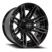 4PLAY 4P08 22x10 -24 8x165.1mm 124.9mm Gloss Black Brushed Face-Tinted Clear