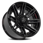 4PLAY 4P08 20x10 -24 8x180mm 124.1mm Gloss Black Brushed Face-Tinted Clear