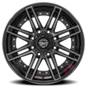 4PLAY 4P08 20x10 -24 8x180mm 124.1mm Gloss Black Brushed Face-Tinted Clear