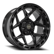 4PLAY 4P55 20x12 -44 5x127mm 87.1mm Gloss Black Brushed Face-Tinted Clear